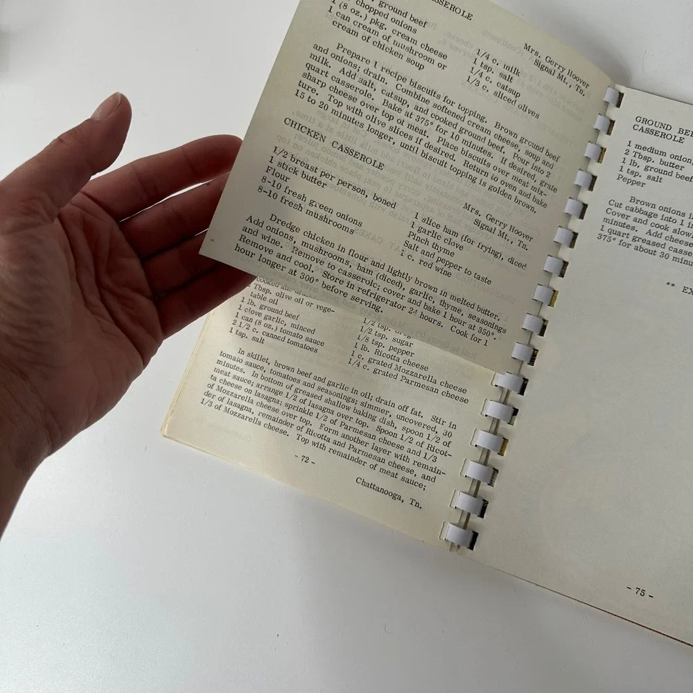 First Christian‎ Church Cookbook Chattanooga Tennessee 1978 Vintage Recipes